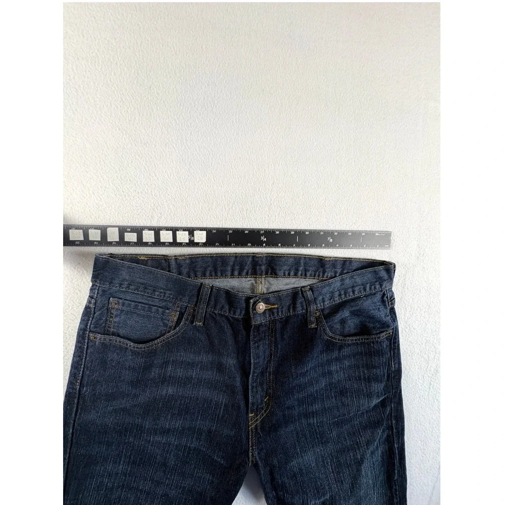 Levi's 527 Slim‎ Bootcut Jeans Mens 38x30 Blue Whiskering Denim Mid Rise Casual